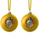 Bola de Navidad amarilla con escudo de Hufflepuff de Harry Potter