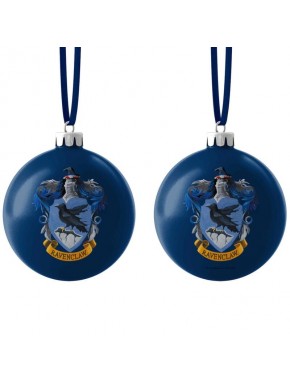 Bola de Navidad azul Ravenclaw con escudo de Harry Potter