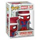 Figura Funko POP! Spider-Man navideño con gorro rojo de Santa Claus.