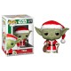 Figura Funko POP Star Wars Holiday Santa Yoda com traje festivo