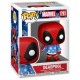Figura Funko POP Marvel Holiday Deadpool com suéter festivo