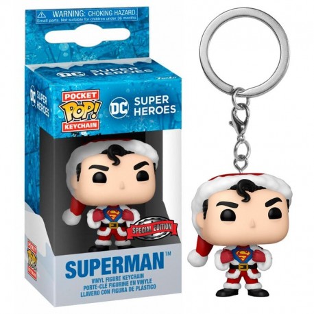 Llavero Pocket POP de Superman edición navideña CHASE