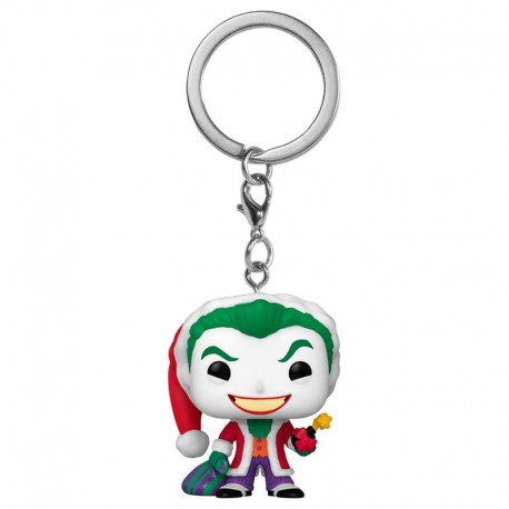 Llavero Pocket POP con diseño navideño de The Joker de DC Comics