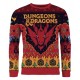 Suéter de Natal vermelho Dungeons & Dragons com dragão