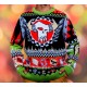 Suéter natalino Ork de Warhammer 40,000 em vermelho, preto e verde