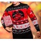 Suéter de Natal Deadpool em vermelho, preto e branco.