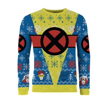 Suéter de Natal X-Men amarelo e azul