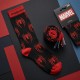 Meias pretas e vermelhas do Spider-Man com logo