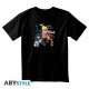 Camiseta preta unissex com Naruto e Sasuke
