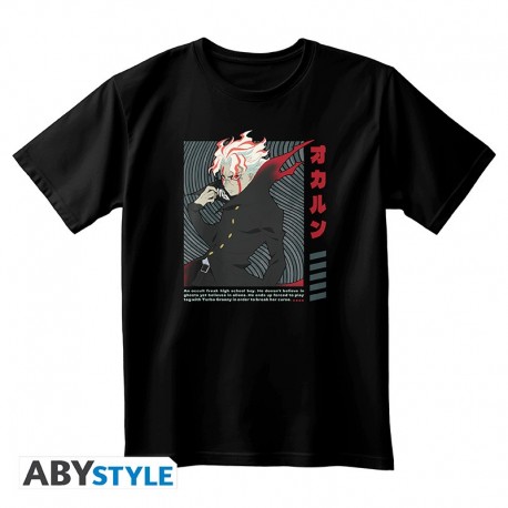 Camiseta preta com Okarun de Dan Da Dan