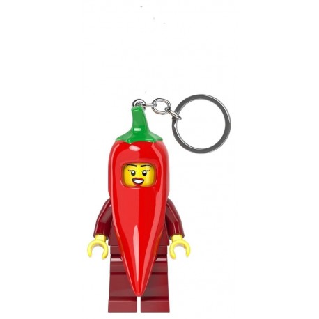 Chaveiro LEGO minifigura fantasia pimenta com luz