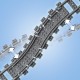 Trilhos de trem LEGO City com segmentos retos e curvados
