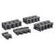 Trilhos de trem LEGO City com segmentos retos e curvados