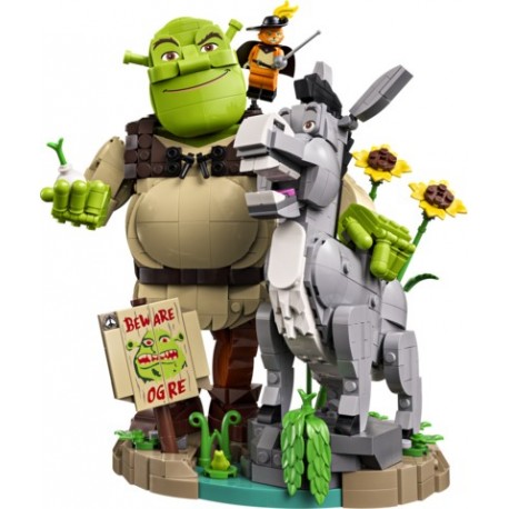 Conjunto LEGO de Shrek, Burro e Gato de Botas