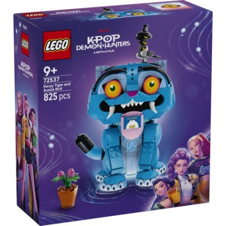Caixa do conjunto LEGO K-POP Demon Hunters Derpy Tiger e Sussie Bird