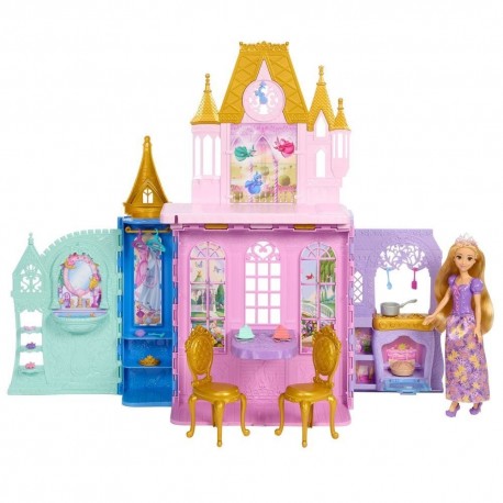 Castelo Close & Carry com boneca Rapunzel e acessórios