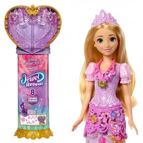 Boneca Rapunzel com acessórios surpresa Jewel Reveal
