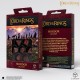 Conjunto de 7 dados pretos com gravações vermelhas de Mordor