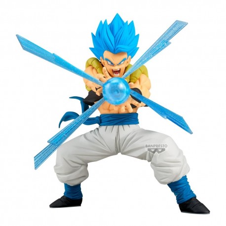 Figurine de Gogeta de Dragon Ball Super avec effet d'énergie.
