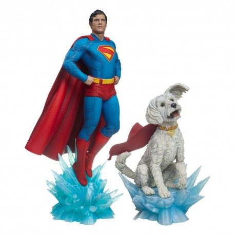 Estátuas Premium Format de Superman e Krypto