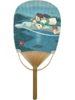 Abanico de bambú con Haku Dragon y Chihiro, Spirited Away