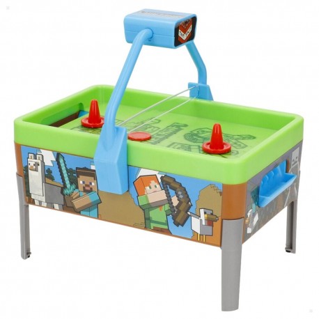 Juego de hockey arcade Minecraft verde y azul con personajes
