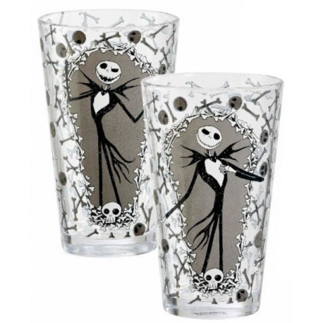 Lot de 2 verres de Jack Skellington Cauchemar Avant Noël