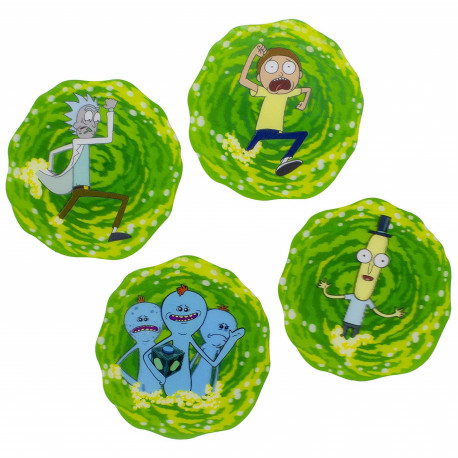 Set 4 coasters Rick and Morty