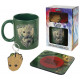 Pack Cadeau Groot Marvel Tasse + Porte-Clés + Sous-Verres
