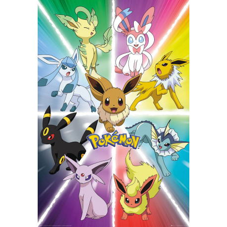 Affiche Eevee Évolution Pokemon 61 x 91 cm