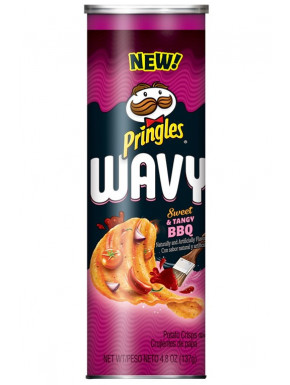 Pringles sabor Wavy Dulces & Ácidas BBQ