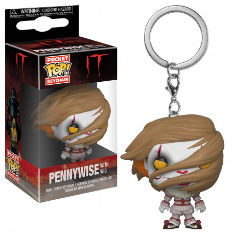 Llavero mini Funko Pop! Pennywise It 2017 con Peluca