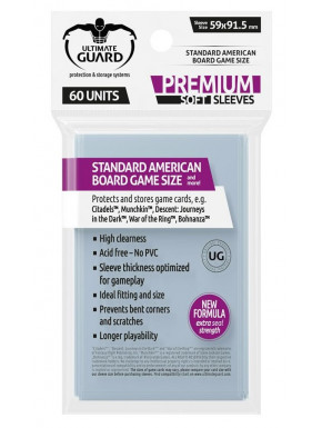 60 Sleeves letters Standard American Premium Table Game Ultimate Guard