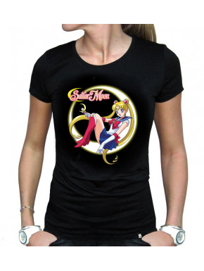 Camiseta chica Sailor Moon con Bunny y Luna