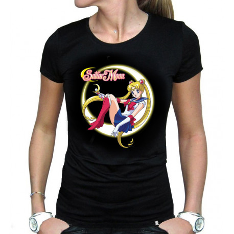 Camiseta de menina Sailor Moon com Bunny e Luna