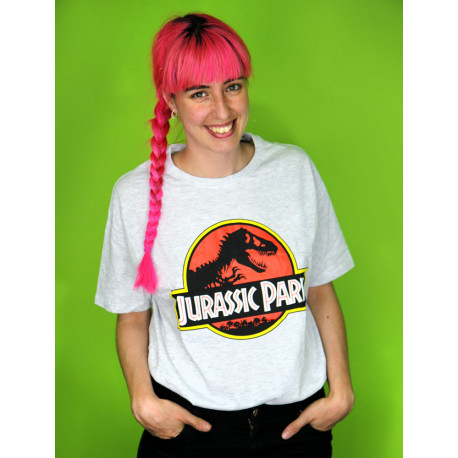 Camiseta gris de Jurassic Park clásico