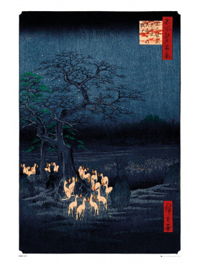 Póster New Years Eve Foxfire by Utagawa Hiroshige