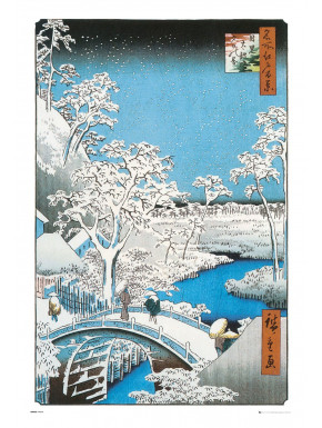 Póster The Drum Bridge by Utagawa Hiroshige