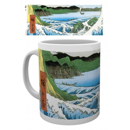 Taza The Sea At Satta by Utagawa Hiroshige