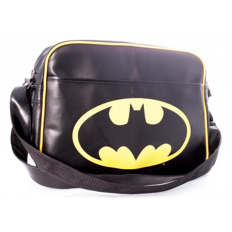 Shoulder bag leather batman logo yellow black