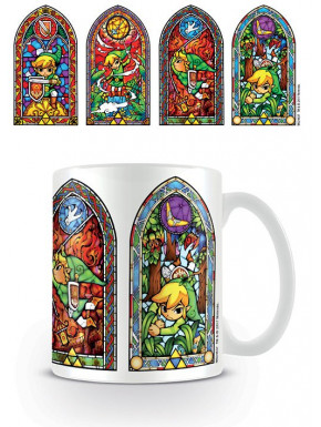 Taza Zelda Vidrieras Blanca