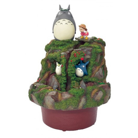 Ornamental fountain Totoro and Mei in the garden