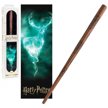 Baguette et d'un signet en 3D de James Potter 30 cm