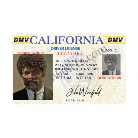 Réplique permis de conduire Jules Pulp Fiction