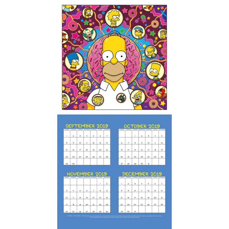 Calendar wall 2020 The Simpsons by 12,90€ - lafrikileria.com