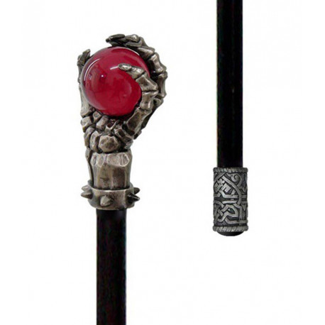 Réplique De La Canne Gothique Gemme Rouge