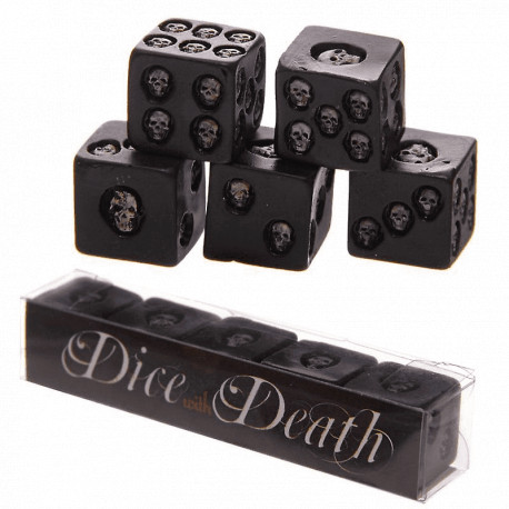 Set de Dados Negros con Calaveras
