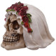 Figure Crâne de Mariée avec Voile et de Roses
