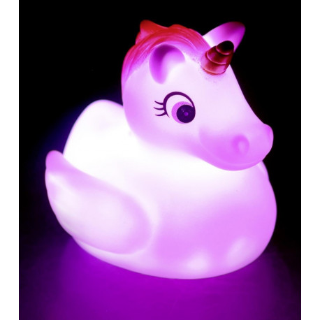 Patito de Goma con Luz Unicornio Kawaii