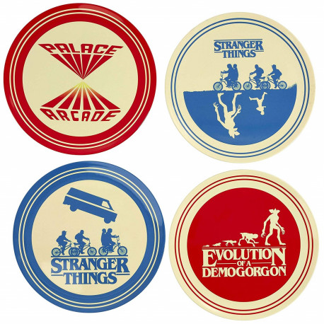 Set de 4 Plats, des Choses étranges Silhouettes